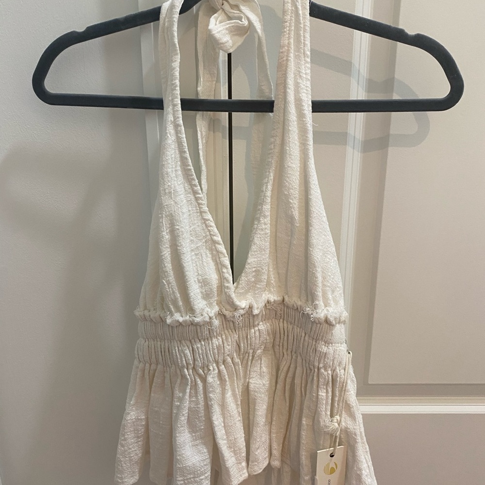 Small White Halter Tie Top